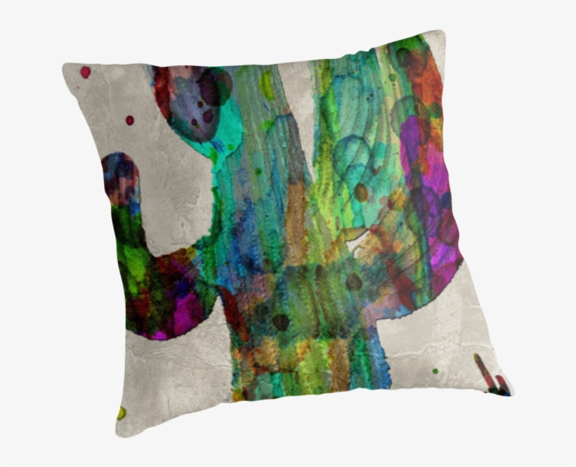 'desert Cactus Rainbow Art Abstract Watercolor By Robert - Saguaro Cactus Rainbow Print Poster, transparent png #1529876