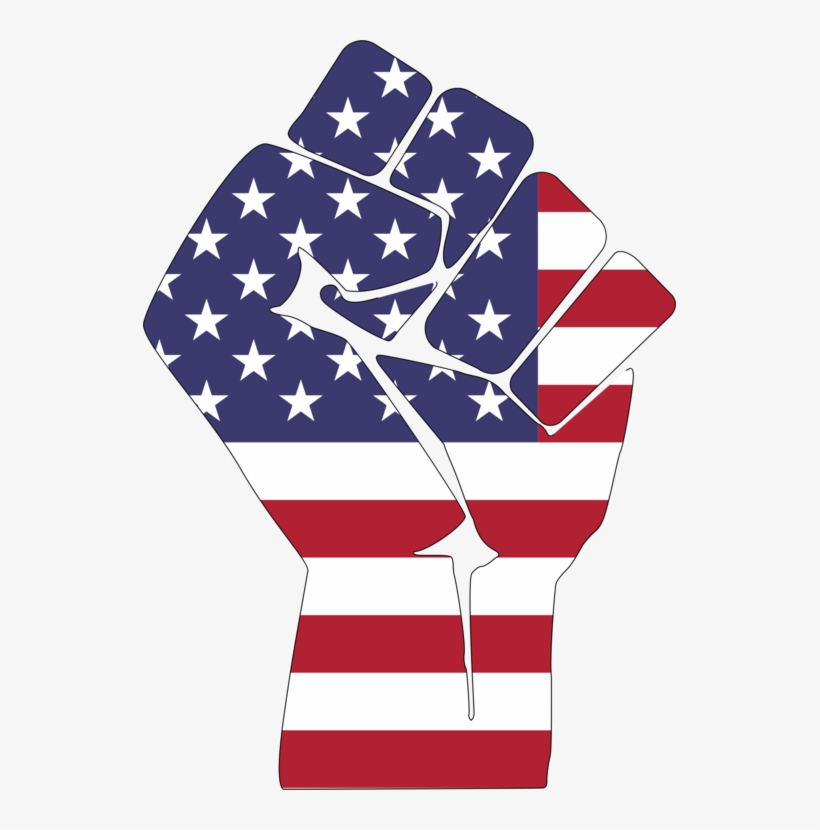 Flag Of The United States Thirteen Colonies Raised - American Flag Fist, transparent png #1531008