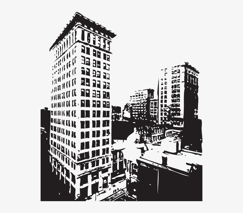 Buildings, City, Skyline, Monochrome, Skyscraper - Imagenes Vectorizadas De Edificios, transparent png #1531392