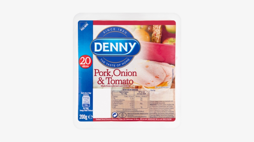 Pork, Onion & Tomato 20 Slices - Denny Pork, Onion & Tomato 20 Slices 200g, transparent png #1531799