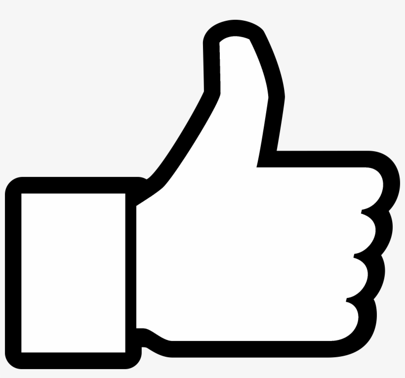 Thumbs Up Facebook Logo Black And White - Thumbs Up Icon Svg, transparent png #1531944