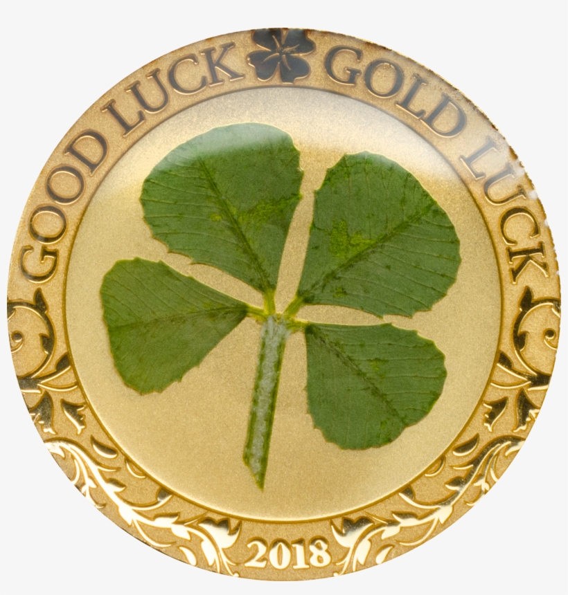 Palau - 2018 - 1 Dollar - Four Leaf Clover In Gold - Four Leaf Clover Gold Coin, transparent png #1533530
