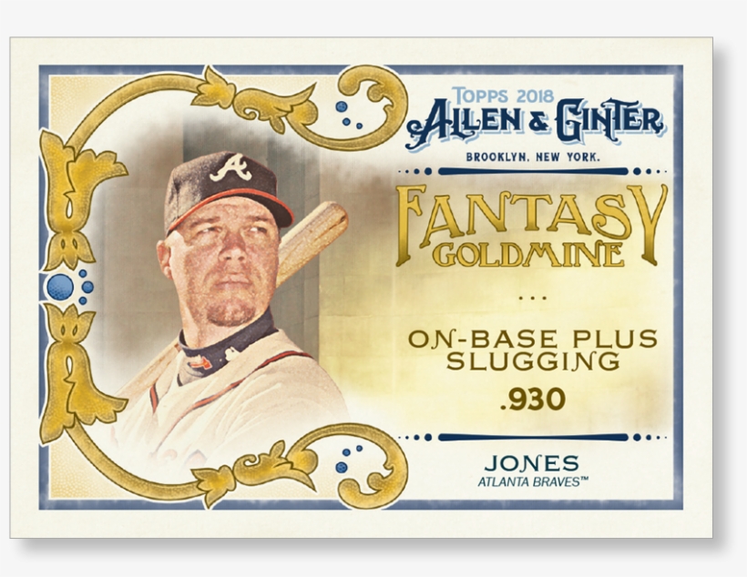 2018 Topps Allen & Ginter Chipper Jones Fantasy Goldmine - Allen & Ginter, transparent png #1533533