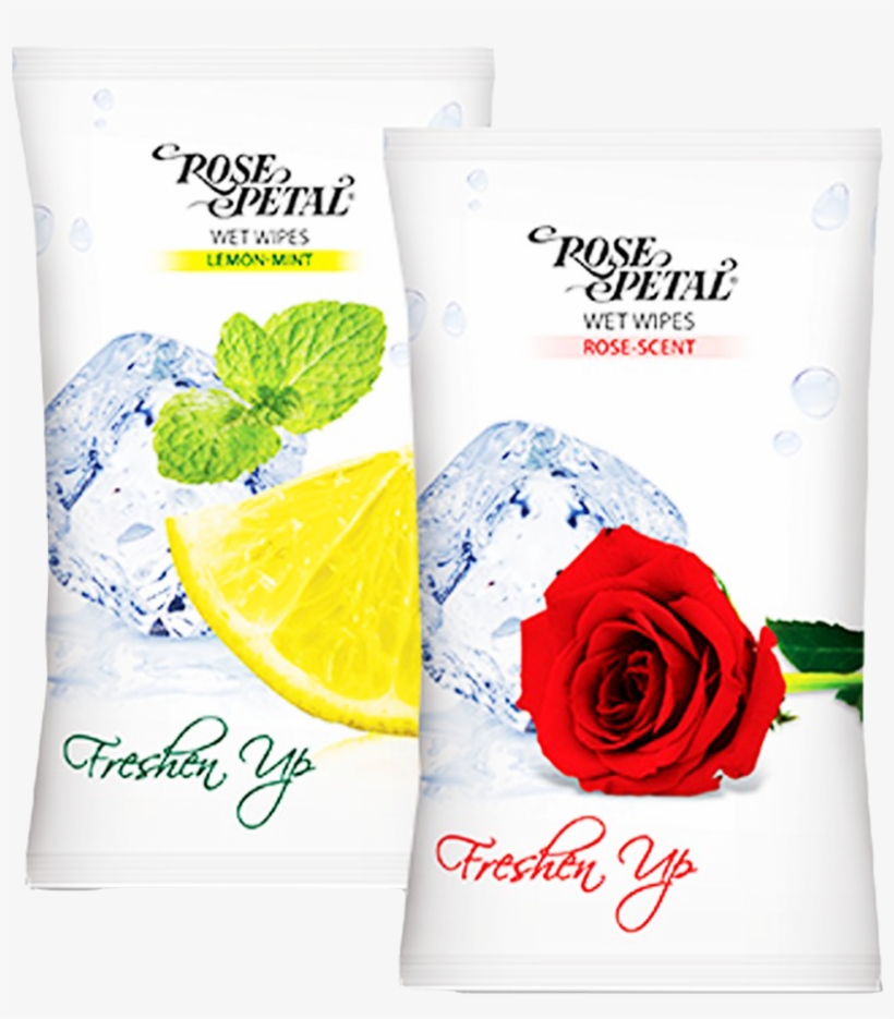 Rose Petal Tissue Wipes 10 Sachets Mini Wet Tissues - Wet Wipe, transparent png #1533649