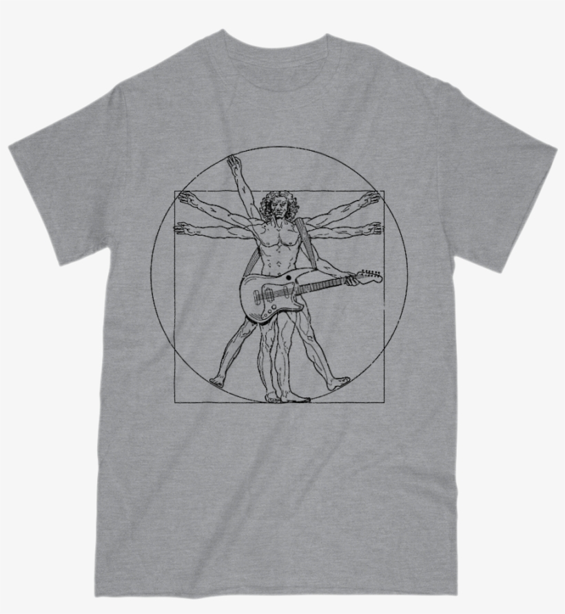 Men's T-shirt Guitar Vitruvian - Vitruvian Man, transparent png #1533892