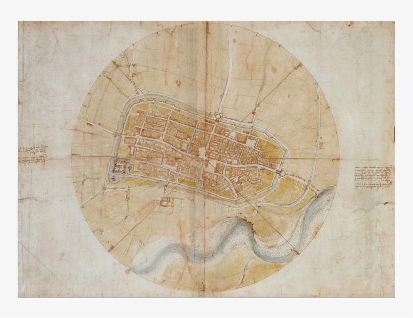 Leonardo Da Vinci Canvas Wall Art - Map, transparent png #1534408