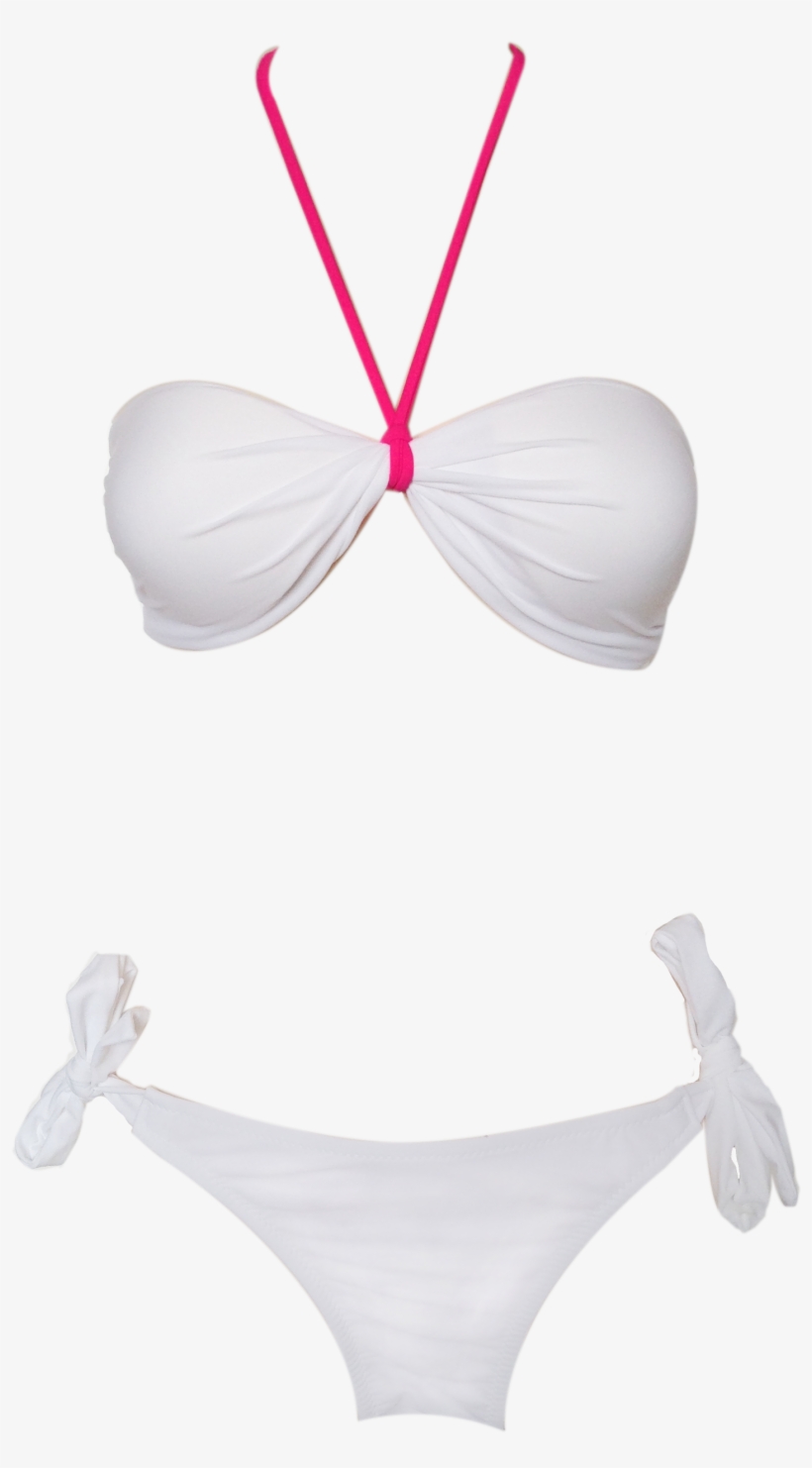 Sensual White Bandeau Twist Bikini - Bandeau, transparent png #1534427