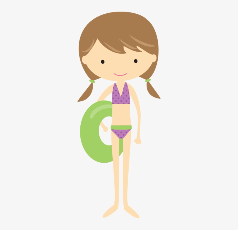 Brown Haired Girl With Purple Pinterest - Girls In Bathing Suits Clipart, transparent png #1534448