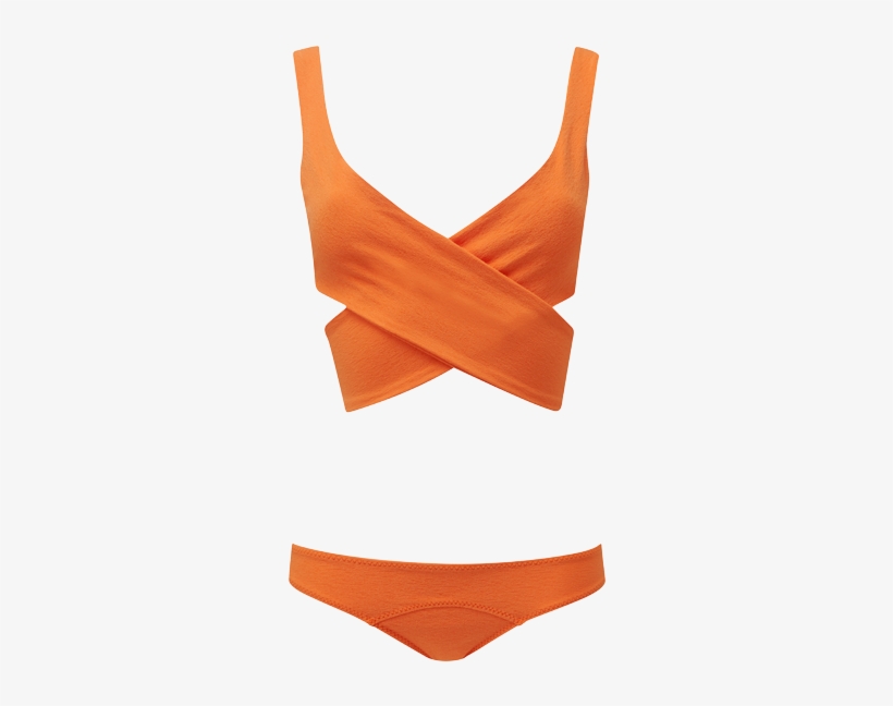 Marie-louise Orange Crepe Bikini - Bikini, transparent png #1534449