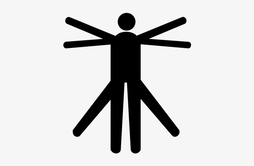 Vitruvian Man Rubber Stamp - Silhouette, transparent png #1534489