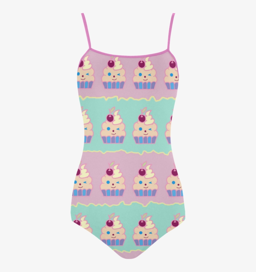 Cupcakes Strap Swimsuit - Pattern, transparent png #1534561
