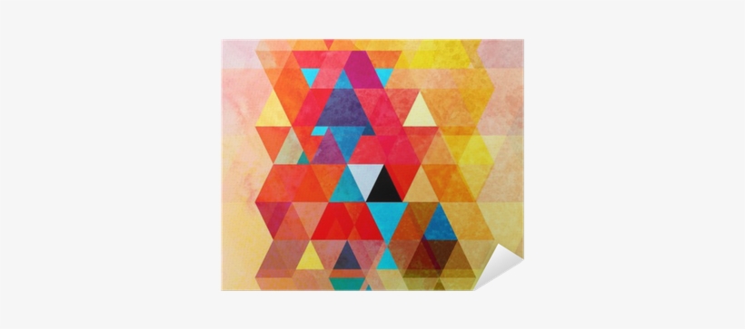 Watercolor Geometric Background With Triangles Poster - Watercolor Painting, transparent png #1534938