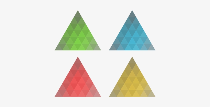 Threesome Green Blue Red Yellow Colors Sha - Green Triangle Png, transparent png #1535069