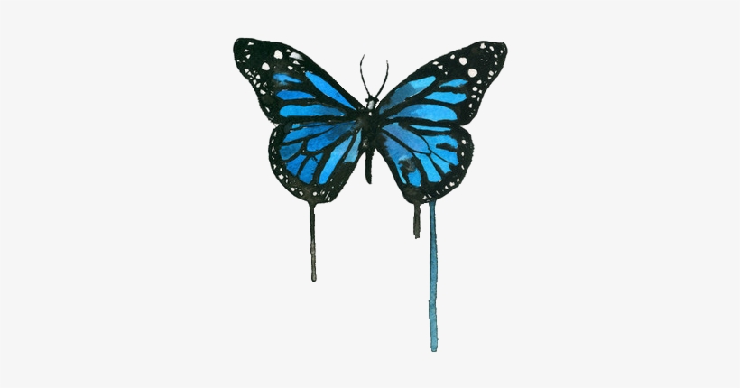 Blue Butterfly - Watercolor Butterfly Blue, transparent png #1535151