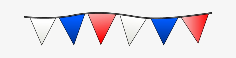 White Blue And Red Triangle Pennants - Red White Blue Pennants, transparent png #1535284