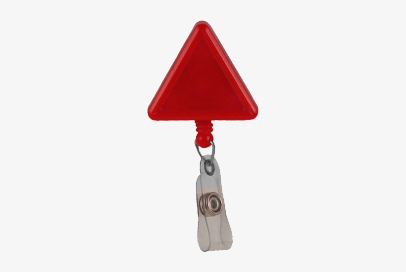Red Triangle Plastic Badge Reel - Badge, transparent png #1535474