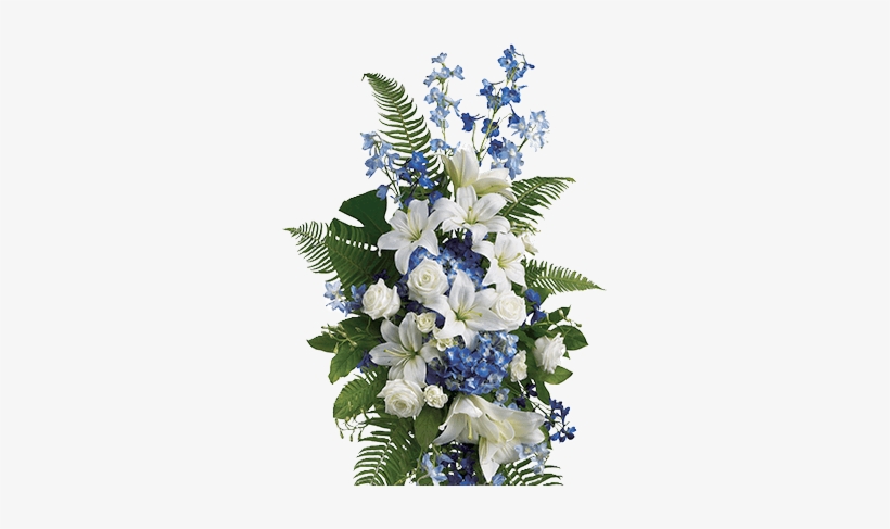 Blue Flower Bouquet Png - Funeral Flowers For A Man - Free Transparent