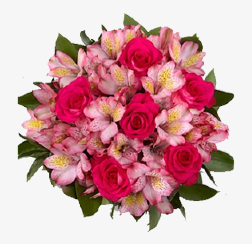 Go To Image - Pink Lily Flowers Bouquet, transparent png #1536177