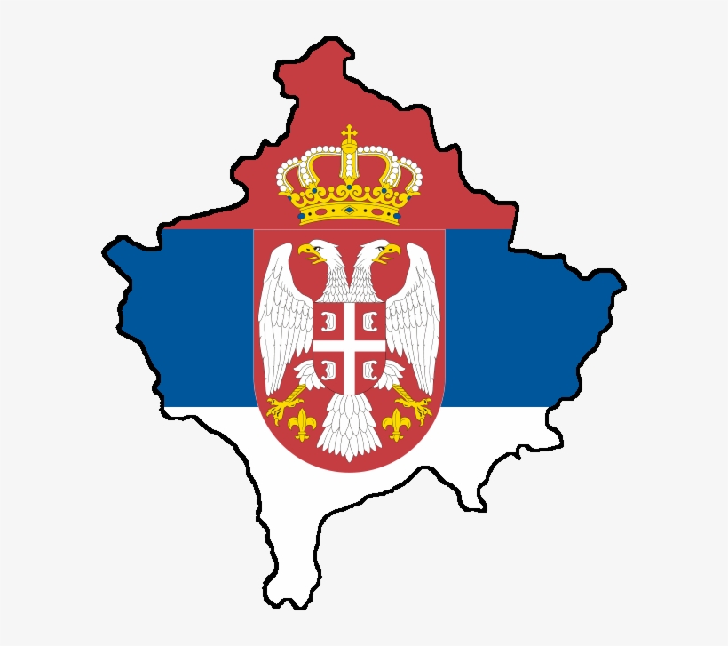 Kosovo With Flag Of Serbia - Serbia Flag, transparent png #1536178