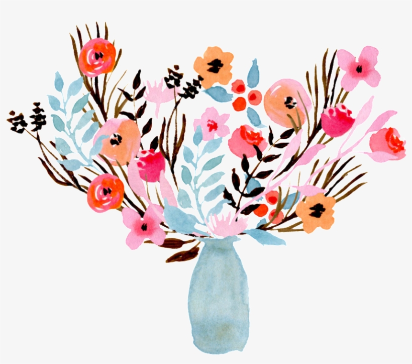 This Graphics Is Watercolor Vase Decoration Transparent - Flower Vase Water Colour Png, transparent png #1536496