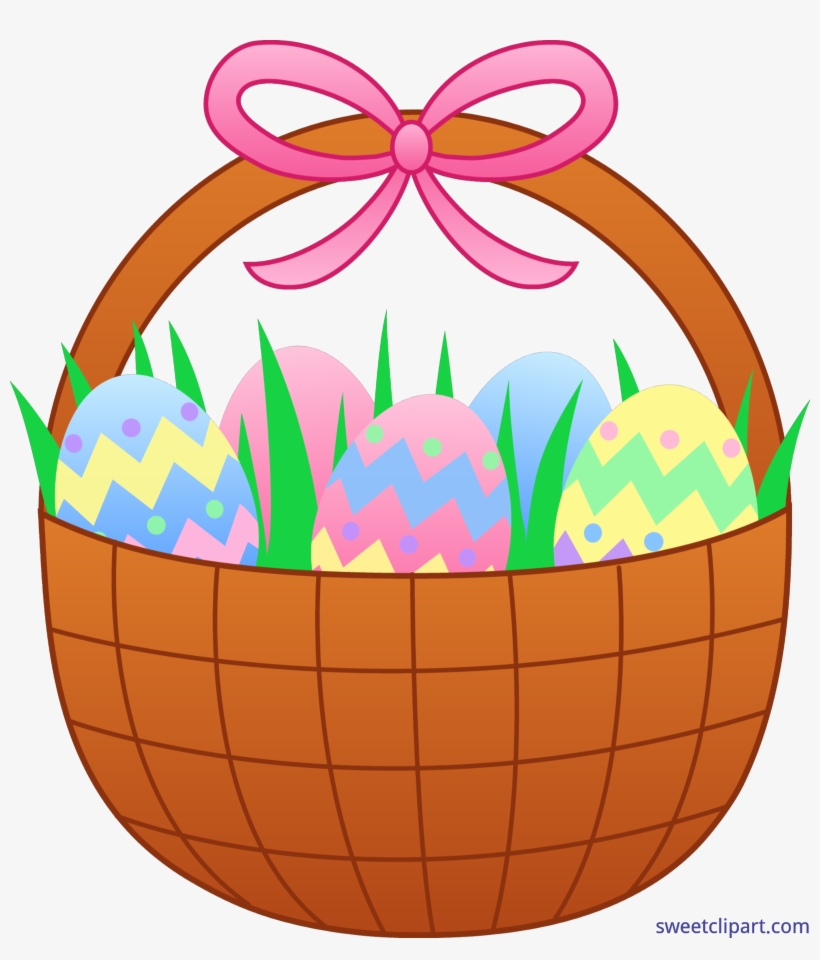 Cute Easter Basket With Eggs Clip Art, transparent png #1536662