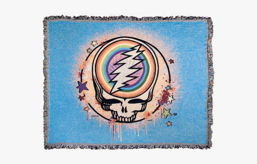 A Blue Woven Cotton Blanket With A Grateful Dead Steal - Grateful Dead Steal Your Face, transparent png #1536689