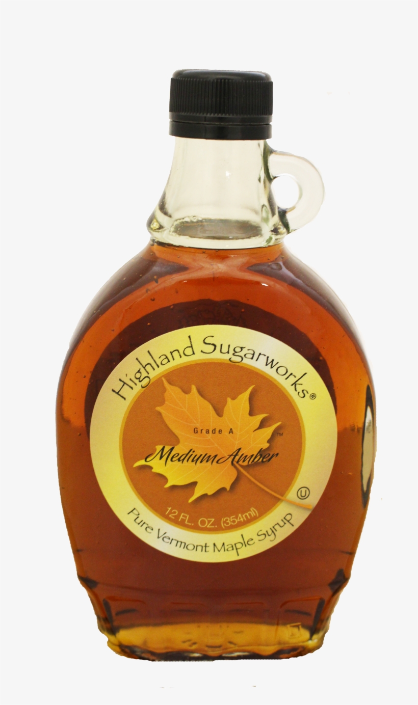 Highland Sugarworks Maple Glass Bottle Medium With - Highland Sugarworks Maple Syrup, Pure New England,, transparent png #1537774