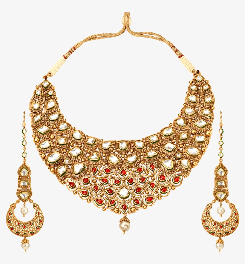 Go To Image - Kundan Jewellery Set Gold, transparent png #1538348