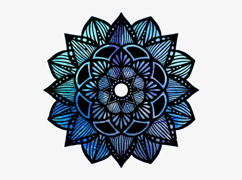 Mandalas Mandala Blue Azul Purple Morado Frio Negro - Alejo Igoa, transparent png #1538467