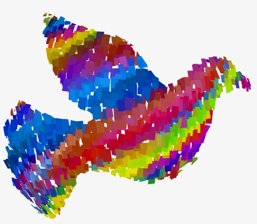 Psychedelic Clipart Dove Peace - Peace Dove Colorful, transparent png #1538747