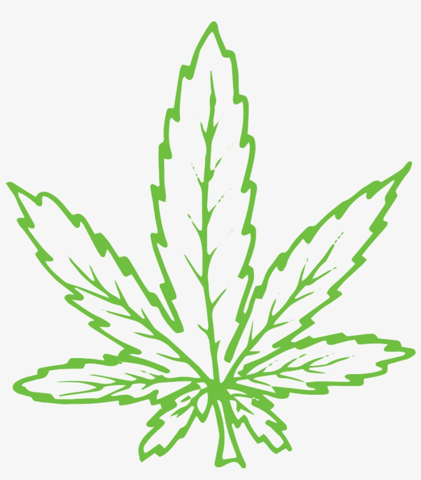 Line Drawing Of A Cannabis Leaf - Illustration, transparent png #1539918