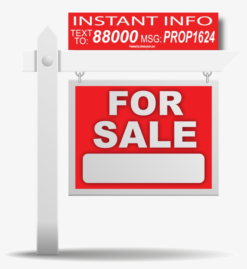 Real Estate For Sale Sign With Text Message Code Rider - Sale Signs, transparent png #1540243