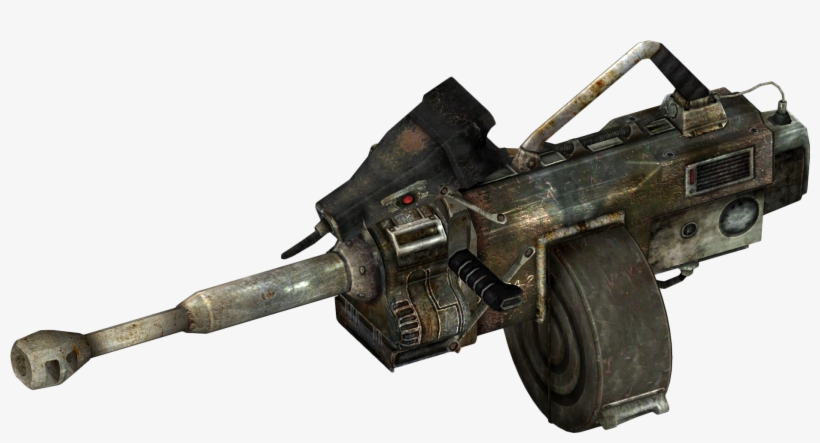 Minigun Drawing Fallout - Fallout New Vegas Energy Weapons, transparent png #1541450