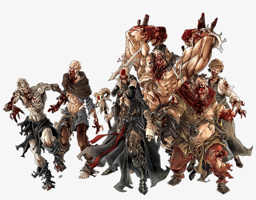 Zombie Horde Png Black And White Library - Zombicide Black Plague Zombie, transparent png #1542289