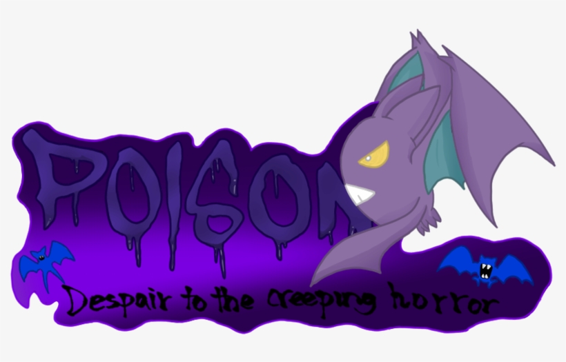 Poison Crobat With Extra Banner On The Bottom - Cartoon, transparent png #1543015