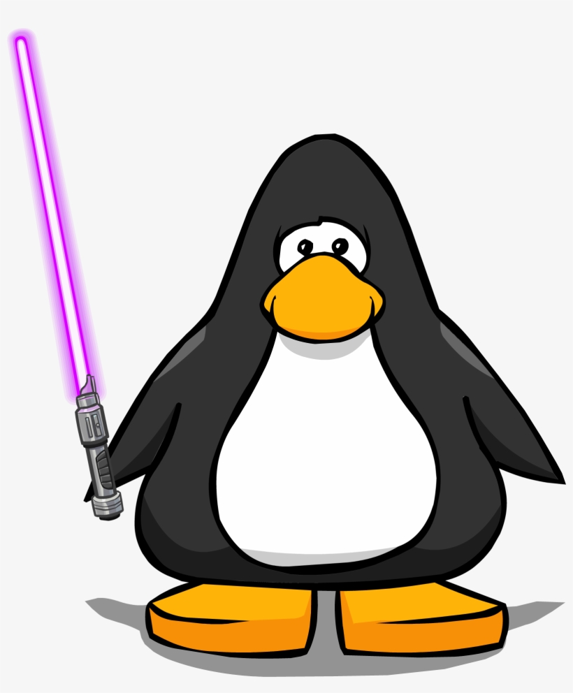 Purple Lightsaber Player Card - Penguin With Hard Hat, transparent png #1543063