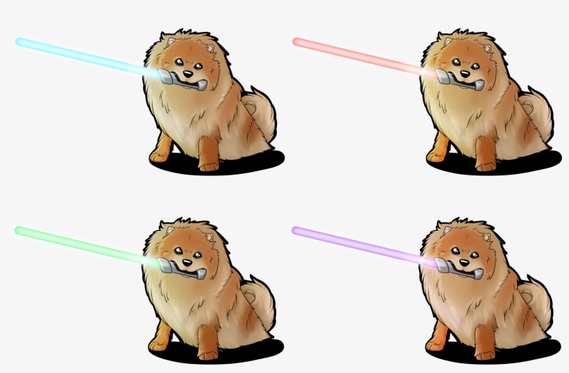 Light Saber Pomeranian - Cartoon, transparent png #1543636