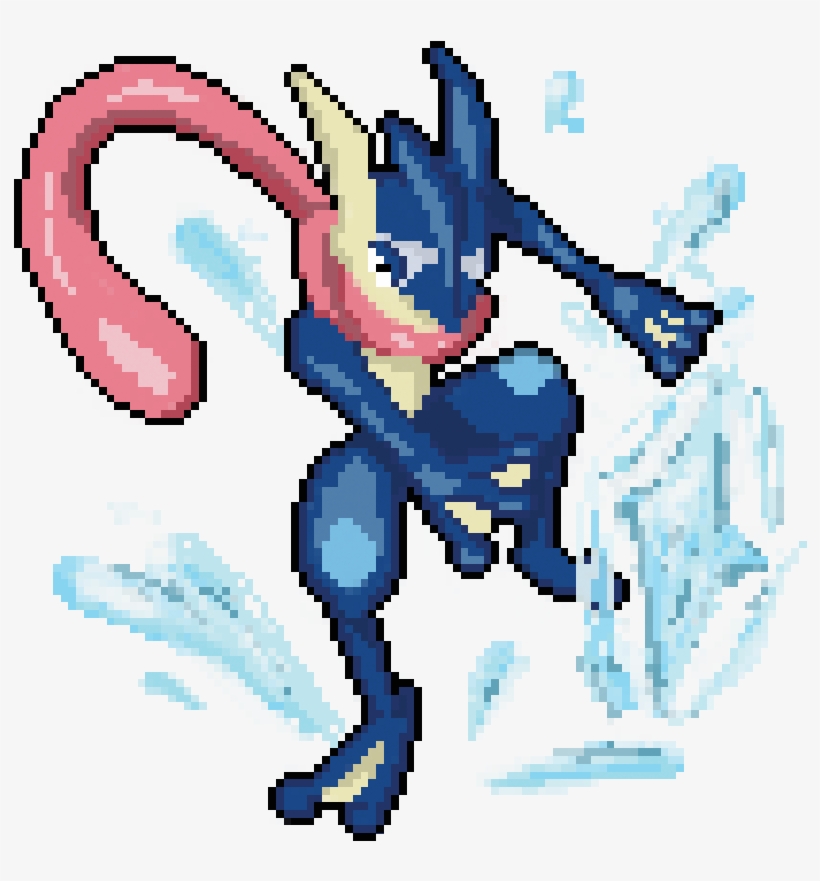 Greninja Transparent Pixel Art Image Free Stock - Pixel Art Pokemon Green Ninja, transparent png #1544659