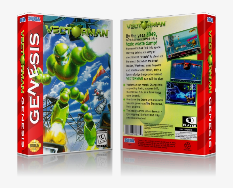 Sega Genesis Vector Man Sega Megadrive Replacement - Vectorman Sega Genesis Gen, transparent png #1545469