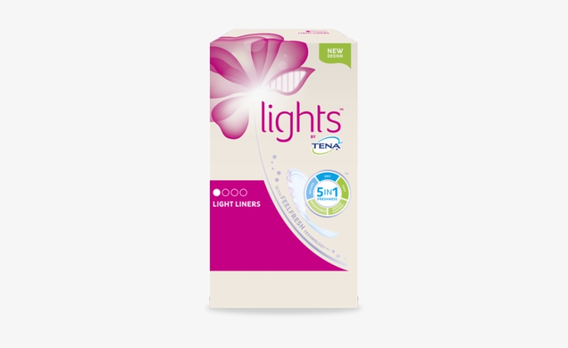 Lights By Tena Light Liners For Women With Small Urine - Lights By Tena, transparent png #1545982