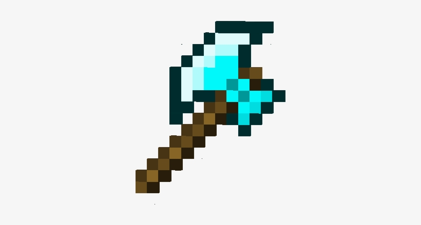 Minecraft Diamond Axe - Minecraft Battle Axe - Free Transparent