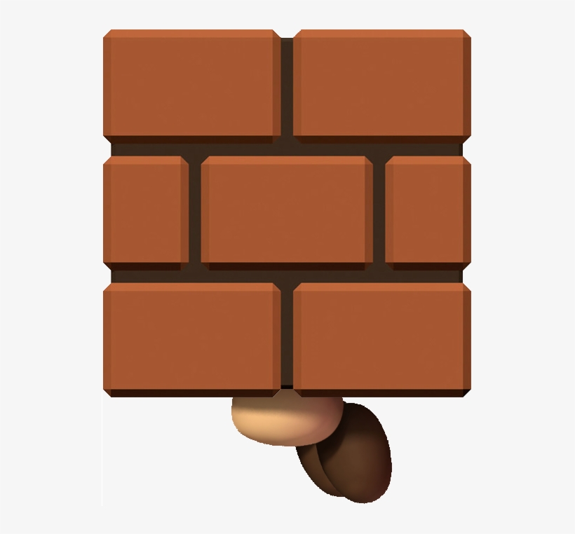 Block Goomba Mario Wii 2 - Mario Brick Block, transparent png #1548138