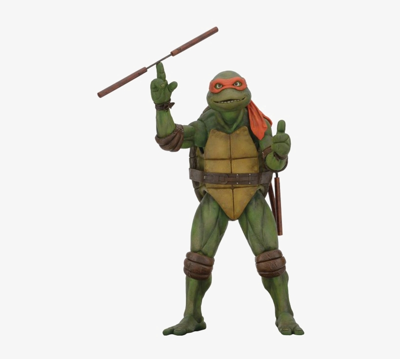 Ninja Turtles Png Image Background - Tmnt 1990 Turtles Movie Michelangelo 1:4 Scale Action, transparent png #1548238