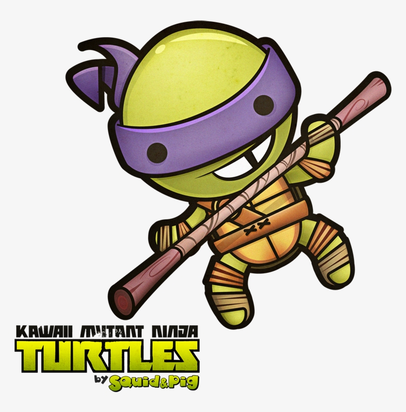 Donatello Kawaii Mutant Ninja Turtles By Squidpig - Kawaii Mutant Ninja Turtles Canvas Print - Small, transparent png #1548371