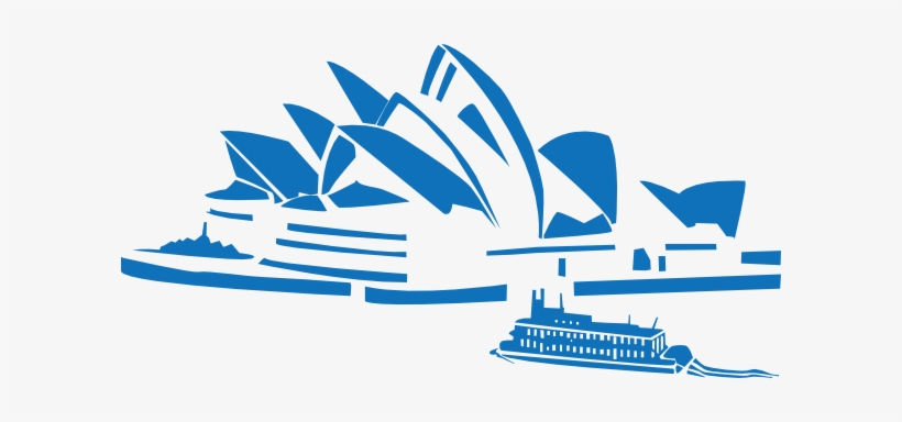 Sydney Opera House Blue Silhouette Clip Art At Clker - Sydney Clipart, transparent png #1549259