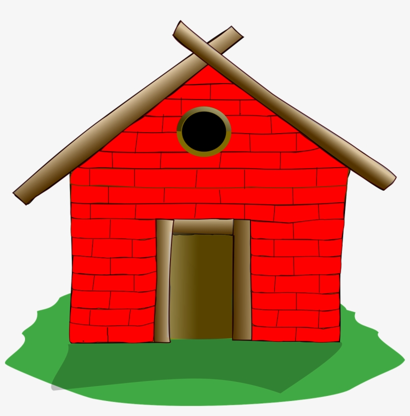 Brick House Clipart - Three Little Pigs Wooden House, transparent png #1549765