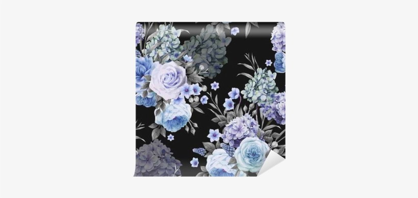 Seamless Floral Pattern With Roses, Watercolor - Vector Graphics, transparent png #1549796