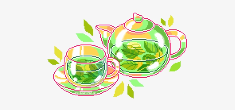 Relax & Refresh Wi Peppermint Tea🍃👌 - Green Tea Pixel Art, transparent png #1550032