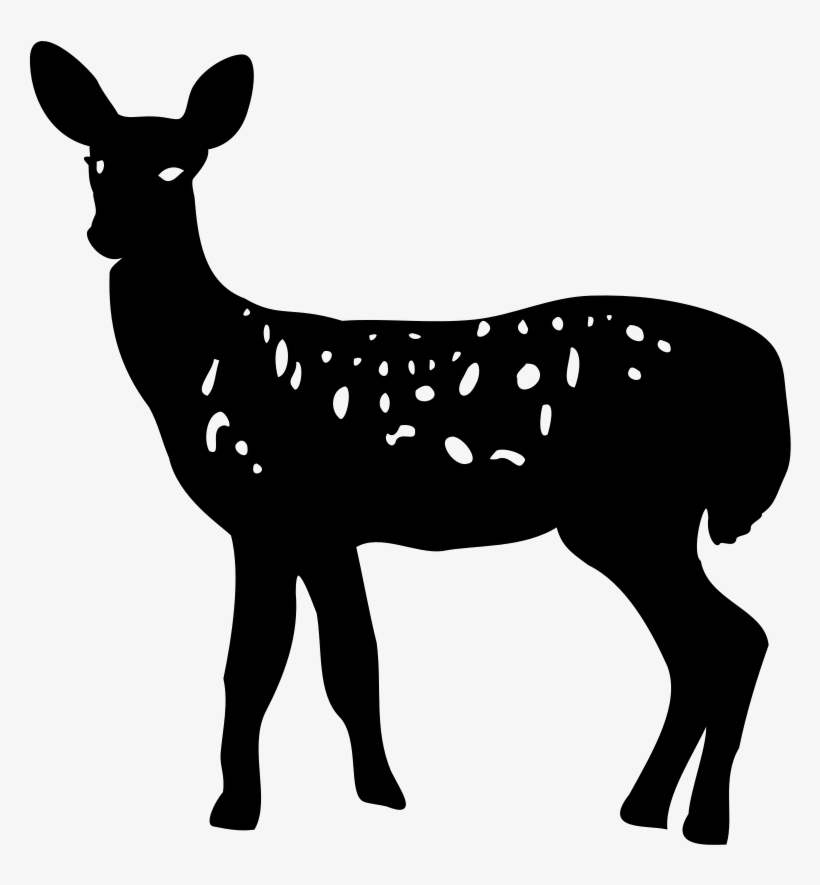 Fawn Clipart Doe - Silhouette Of A Doe, transparent png #1550540