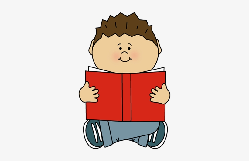 Kids Reading Clipart - Kid Reading Clip Art, transparent png #1550580